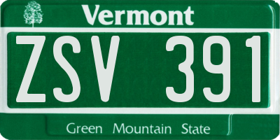 VT license plate ZSV391