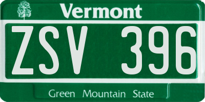 VT license plate ZSV396