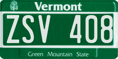 VT license plate ZSV408