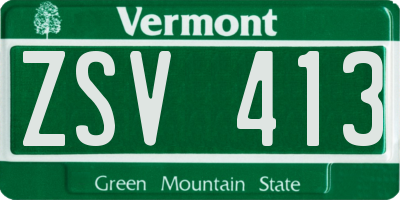 VT license plate ZSV413