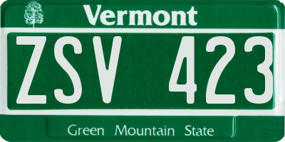 VT license plate ZSV423