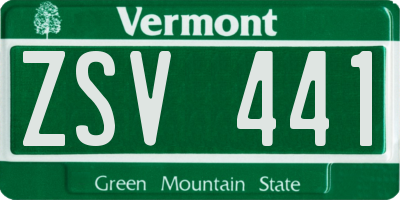 VT license plate ZSV441