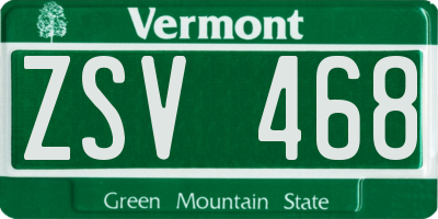 VT license plate ZSV468