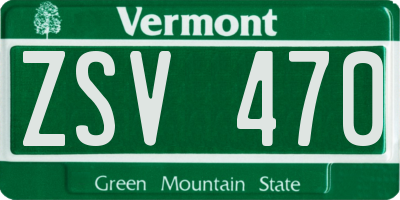 VT license plate ZSV470