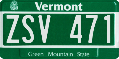 VT license plate ZSV471
