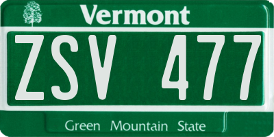VT license plate ZSV477