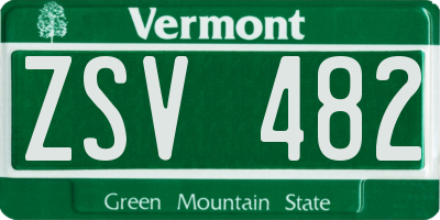 VT license plate ZSV482