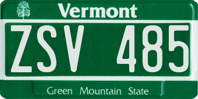 VT license plate ZSV485