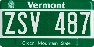 VT license plate ZSV487