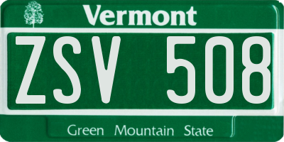 VT license plate ZSV508
