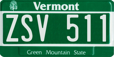 VT license plate ZSV511