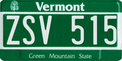 VT license plate ZSV515