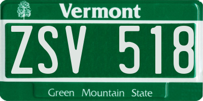 VT license plate ZSV518
