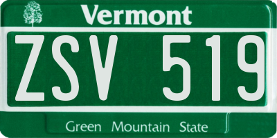 VT license plate ZSV519
