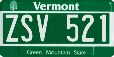 VT license plate ZSV521
