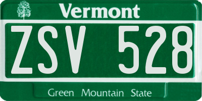 VT license plate ZSV528