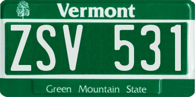 VT license plate ZSV531