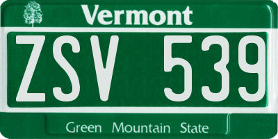VT license plate ZSV539