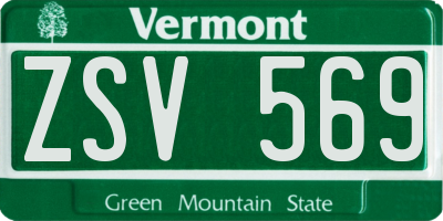 VT license plate ZSV569