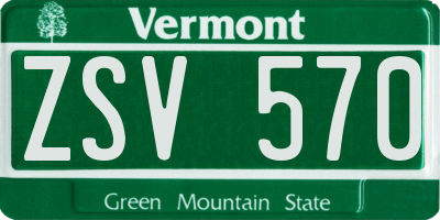 VT license plate ZSV570