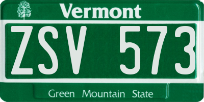 VT license plate ZSV573