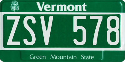 VT license plate ZSV578