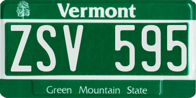 VT license plate ZSV595