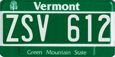 VT license plate ZSV612