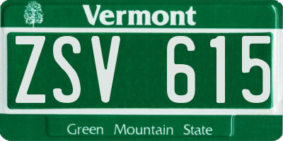 VT license plate ZSV615
