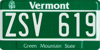 VT license plate ZSV619