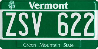 VT license plate ZSV622