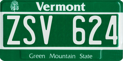 VT license plate ZSV624