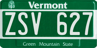 VT license plate ZSV627