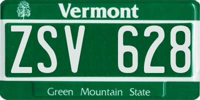 VT license plate ZSV628