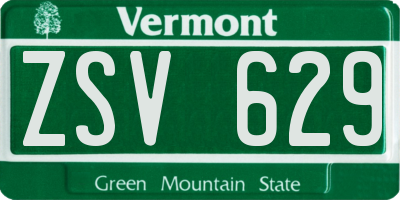 VT license plate ZSV629