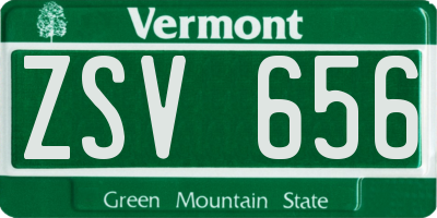 VT license plate ZSV656