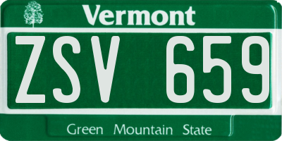 VT license plate ZSV659