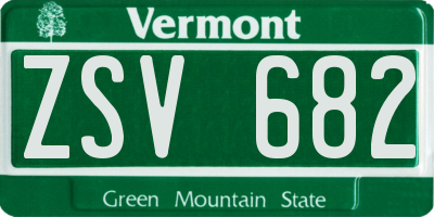 VT license plate ZSV682