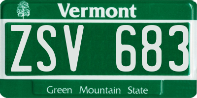 VT license plate ZSV683
