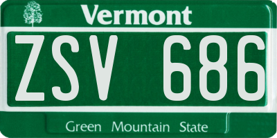 VT license plate ZSV686