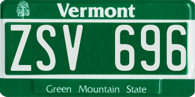 VT license plate ZSV696