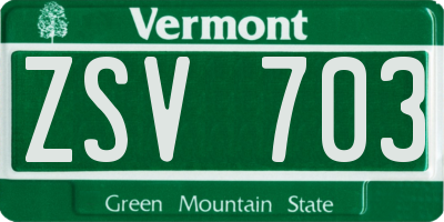 VT license plate ZSV703