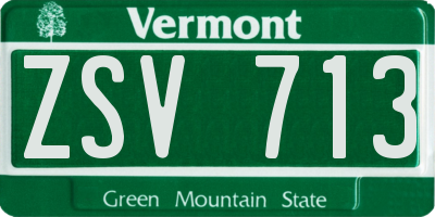 VT license plate ZSV713
