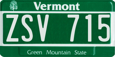 VT license plate ZSV715