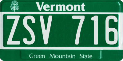 VT license plate ZSV716