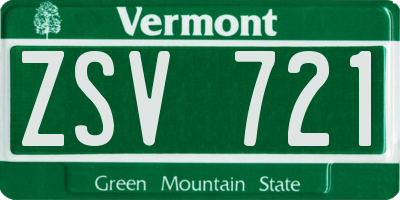 VT license plate ZSV721