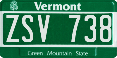 VT license plate ZSV738