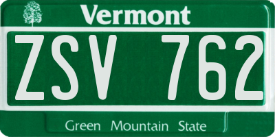 VT license plate ZSV762