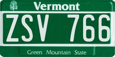 VT license plate ZSV766