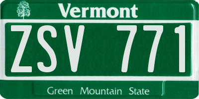 VT license plate ZSV771